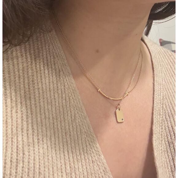 RARE Tiffany & Co. 18k Rose Gold Tsavorite MINI Price Tag Charm Pendant Necklace